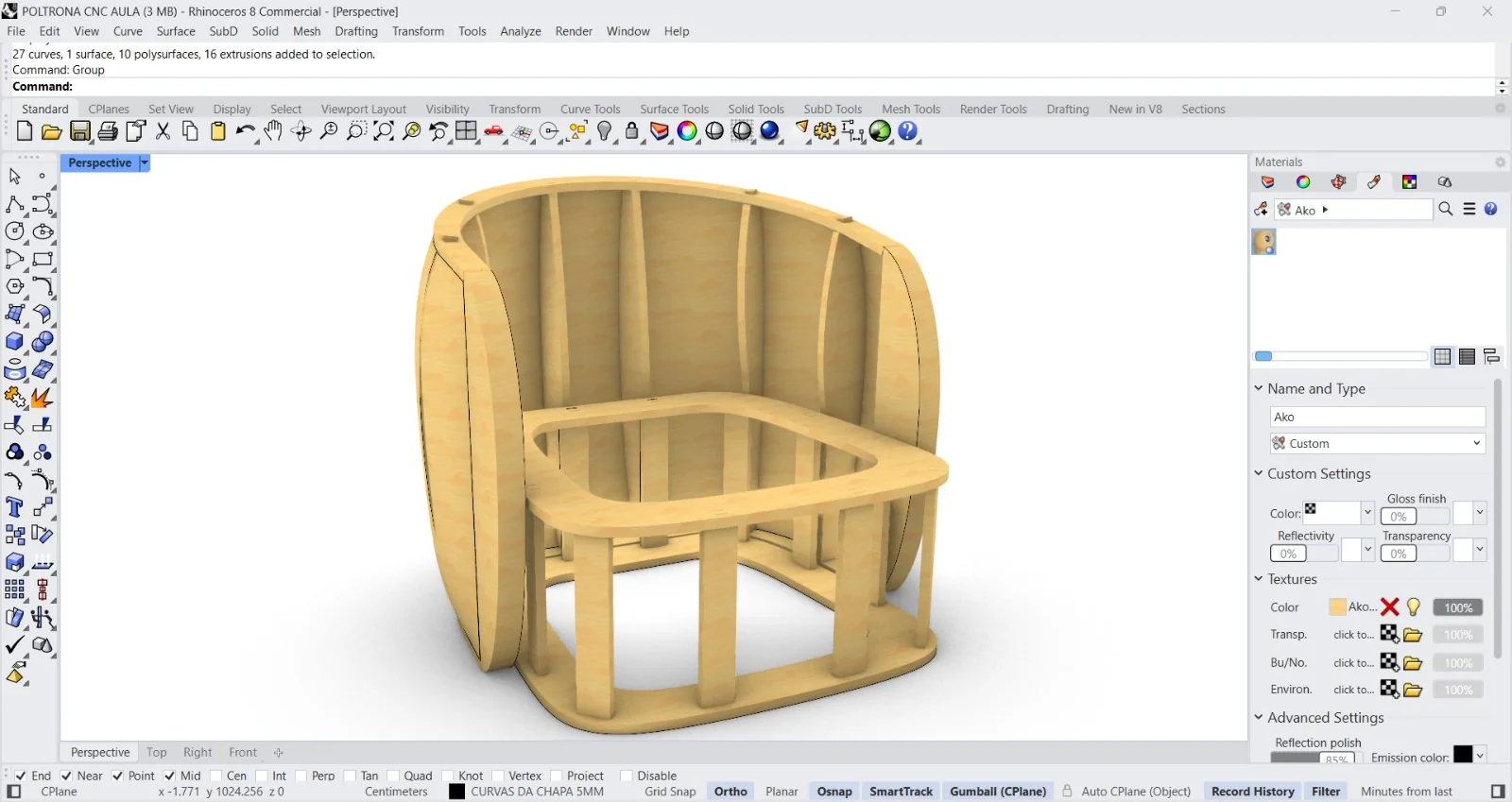 Modelagem Rhinoceros 3D