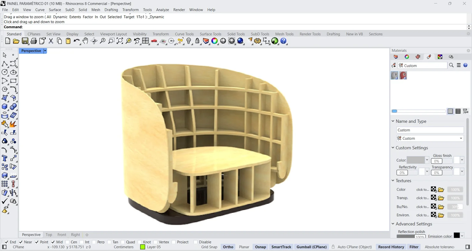 Modelagem Rhinoceros 3D