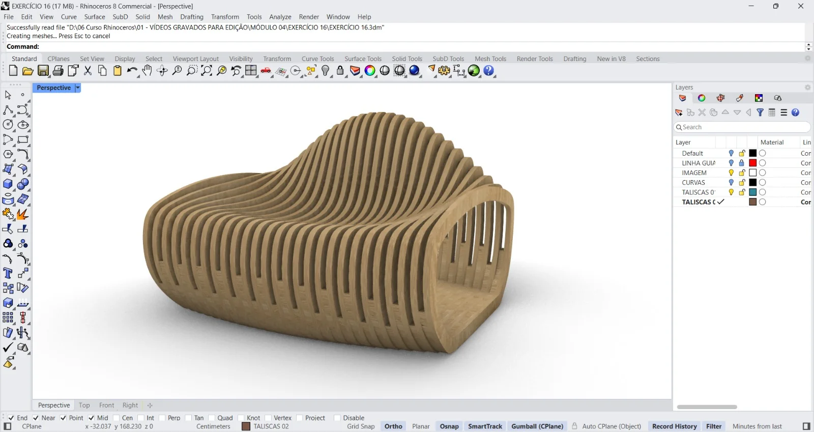 Modelagem Rhinoceros 3D