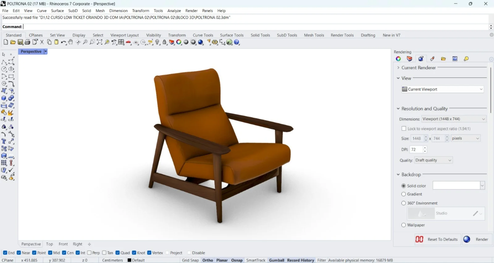 Modelagem Rhinoceros 3D