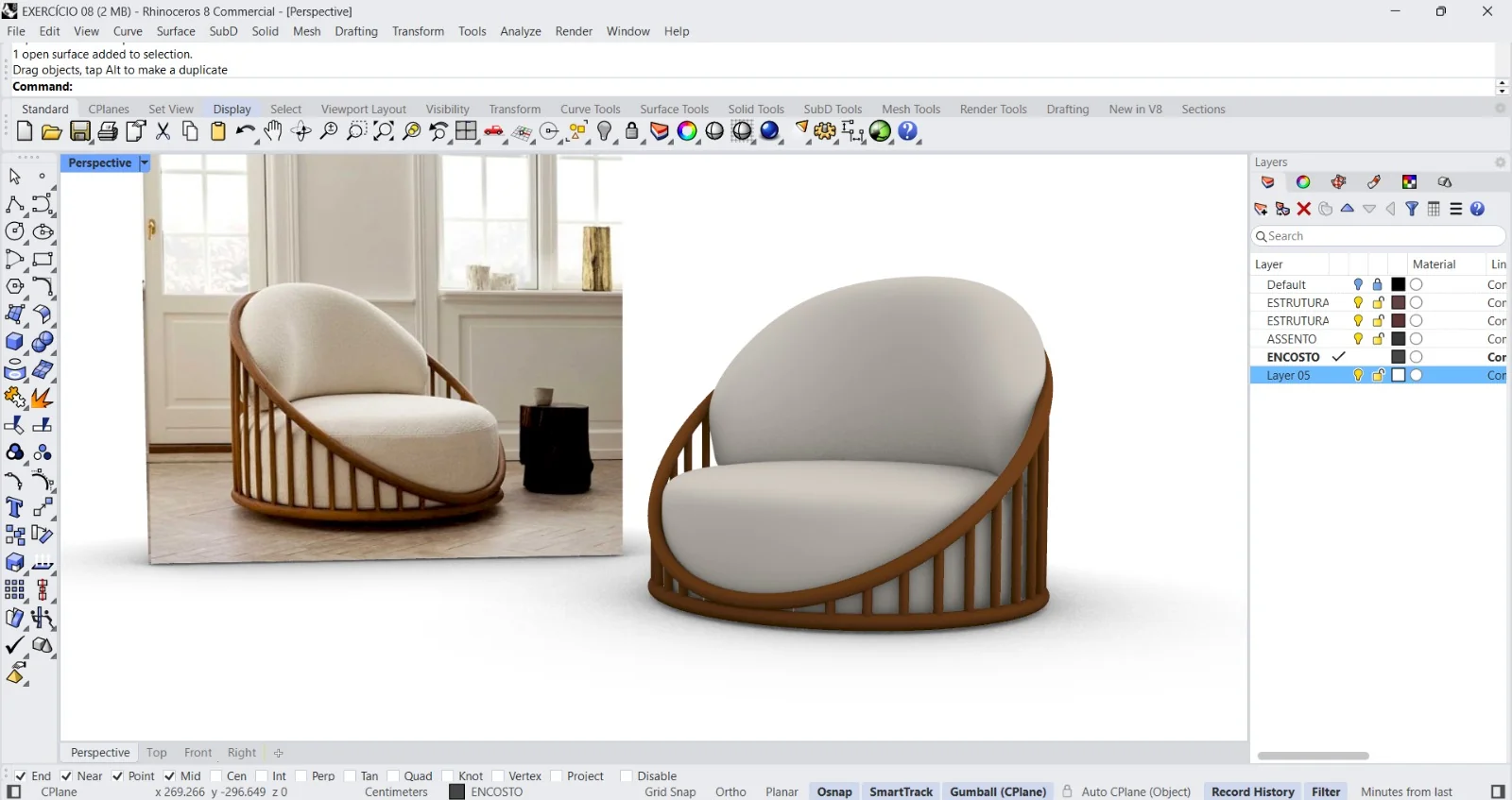Modelagem Rhinoceros 3D