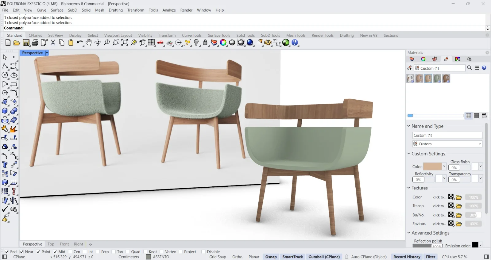 Modelagem Rhinoceros 3D